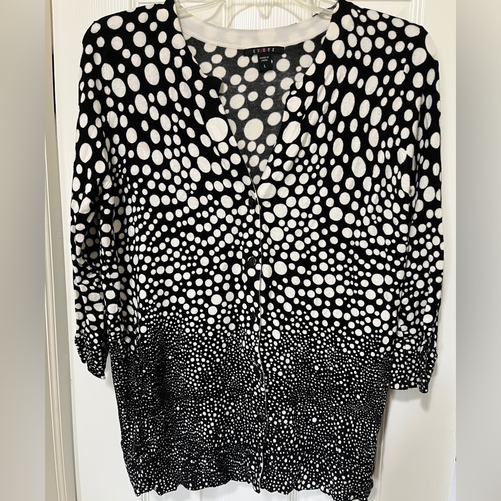 Cyrus Women’s Polka Dot 3/4 Sleeve Cardigan